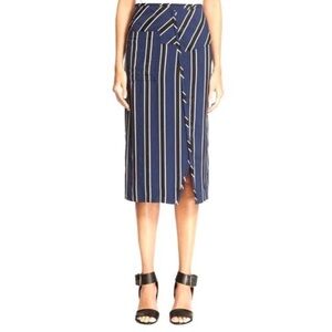 Acne Studios striped knee length skirt blue black white